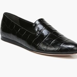 Veronica Beard Griffin Loafer Black Crocodile Embossed Italian Leather 8M